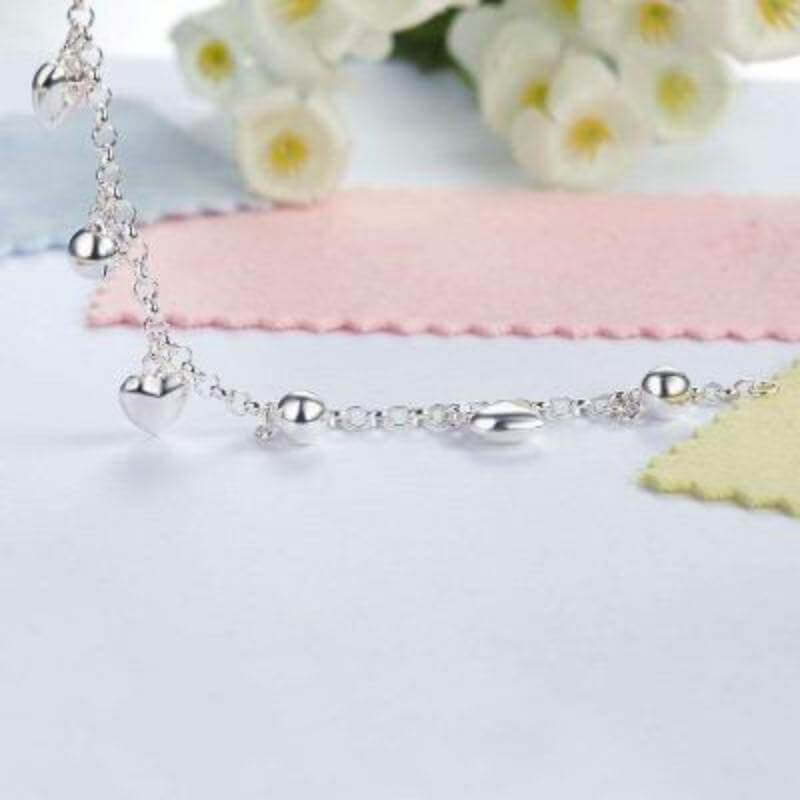 Children Dangle Hearts Bracelet Solid 925 Sterling Silver - The Sparkle Place