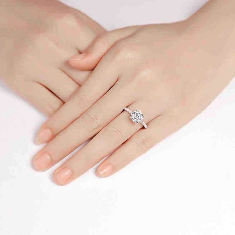 Classic Solitaire Ring, 5A Created Diamond, Solid 925 Sterling Silver - The Sparkle Place