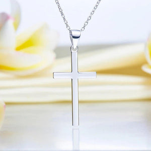 Cross Pendant Necklace in Solid 925 Sterling Silver - The Sparkle Place