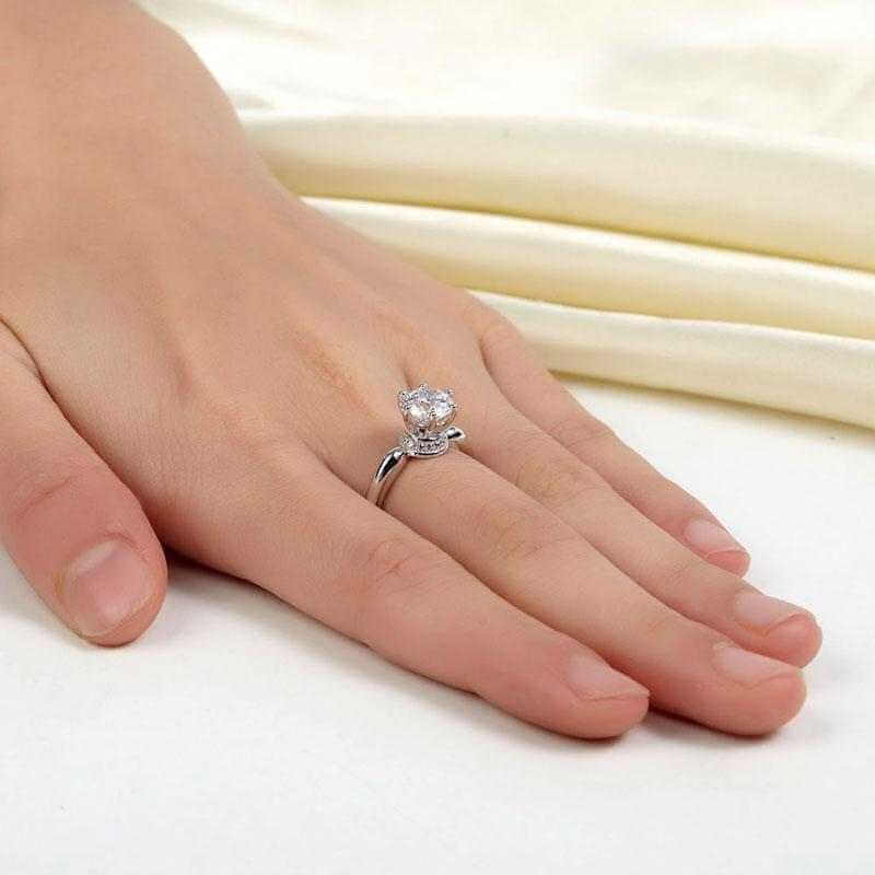 Crown 925 Sterling Silver Wedding Promise Anniversary Ring - The Sparkle Place