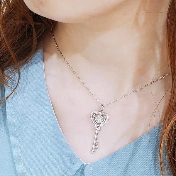 Key to my hot sale heart diamond necklace