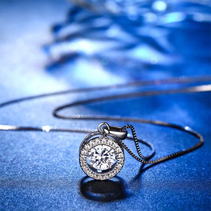 Dancing Stone Circle of Love Solid 925 Silver Necklace - The Sparkle Place