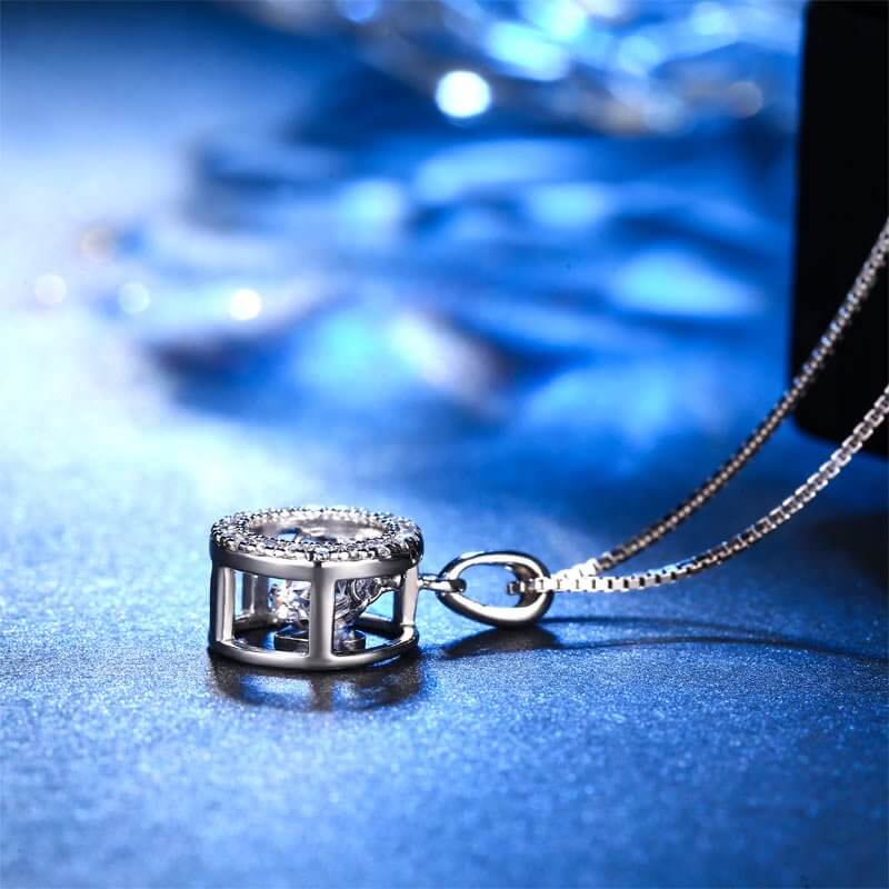 Dancing Stone Circle of Love Solid 925 Silver Necklace - The Sparkle Place