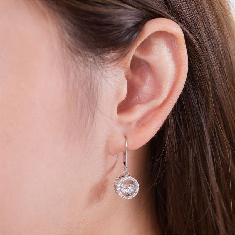 Dancing Stone Dangle Solid 925 Silver Earrings - The Sparkle Place