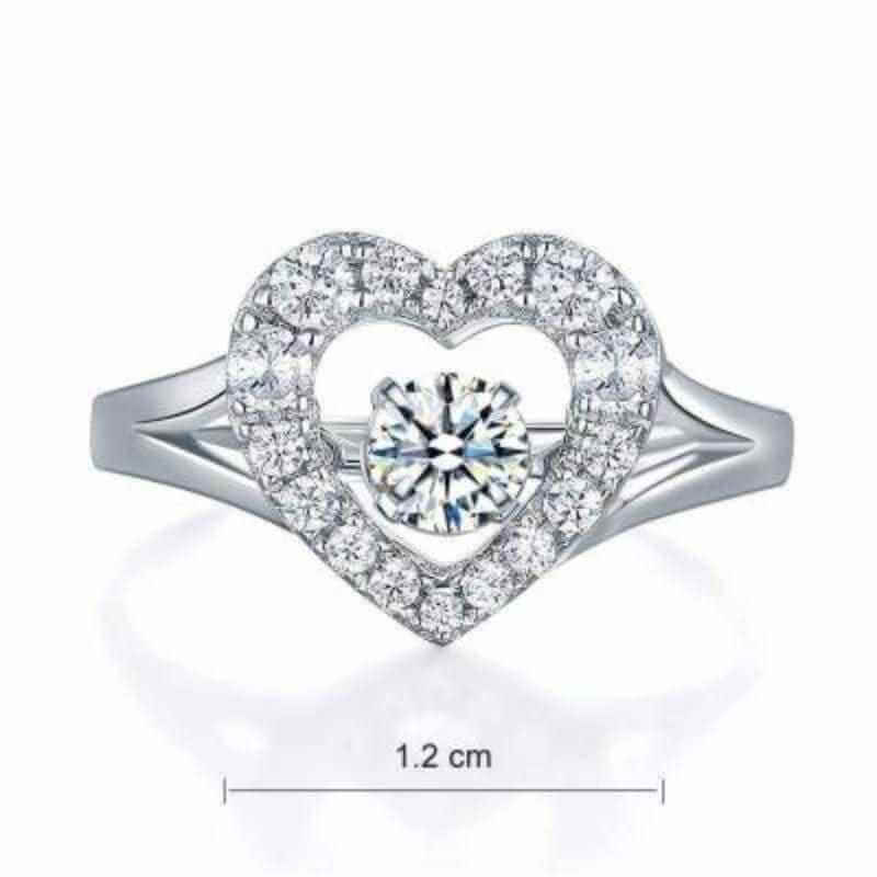 Dancing Stone Heart Solid Silver Ring