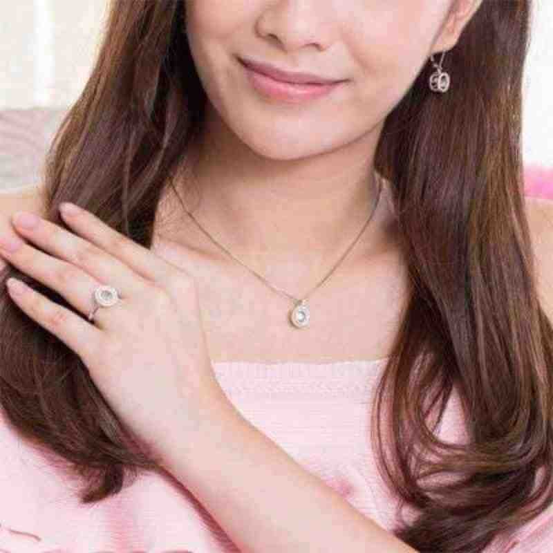 Dancing Stone Solid Silver Two Halo Ring - The Sparkle Place