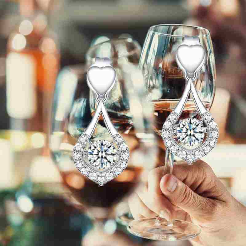 Dancing Stone Tear Drop Earrings in solid 925 Sterling Silver - The Sparkle Place