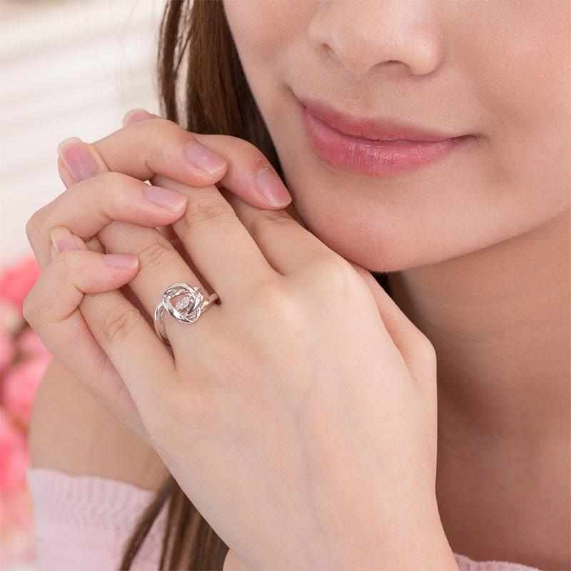 Dancing Stone Woven Solid Silver Ring - The Sparkle Place