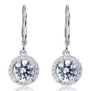 Dangle Drop Solid 925 Sterling Silver Bride Earrings - The Sparkle Place