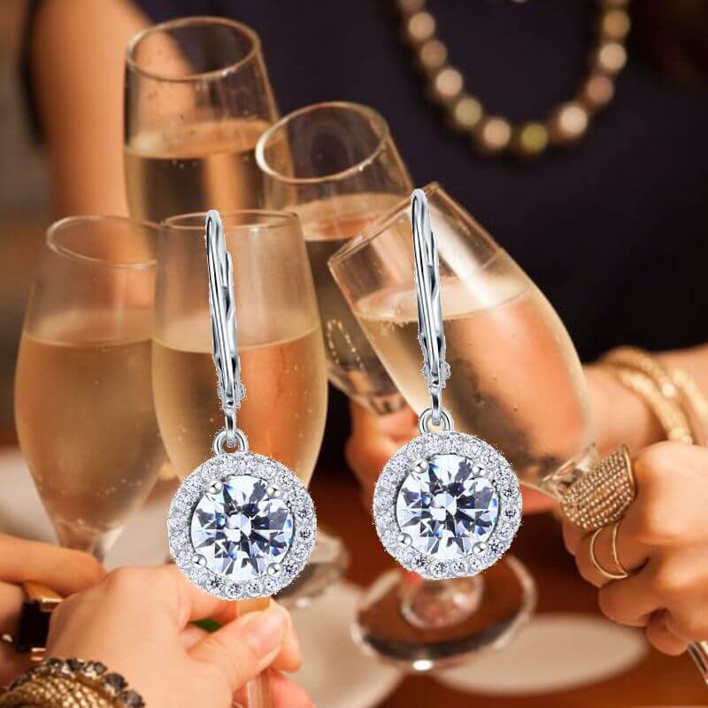 Dangle Drop Solid 925 Sterling Silver Bride Earrings - The Sparkle Place