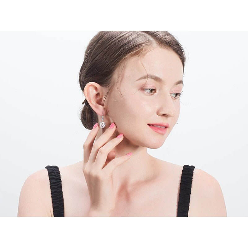 Dangle Drop Solid 925 Sterling Silver Bride Earrings - The Sparkle Place