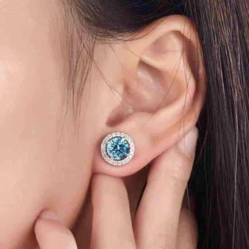 Diamond Stud Solid Silver Earrings - The Sparkle Place