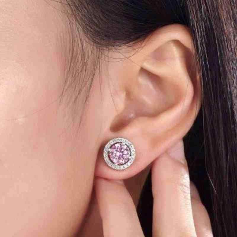 Diamond Stud Solid Silver Earrings - The Sparkle Place