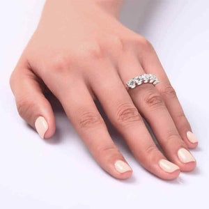 Five Stones Solid 925 Sterling Silver Ring - The Sparkle Place