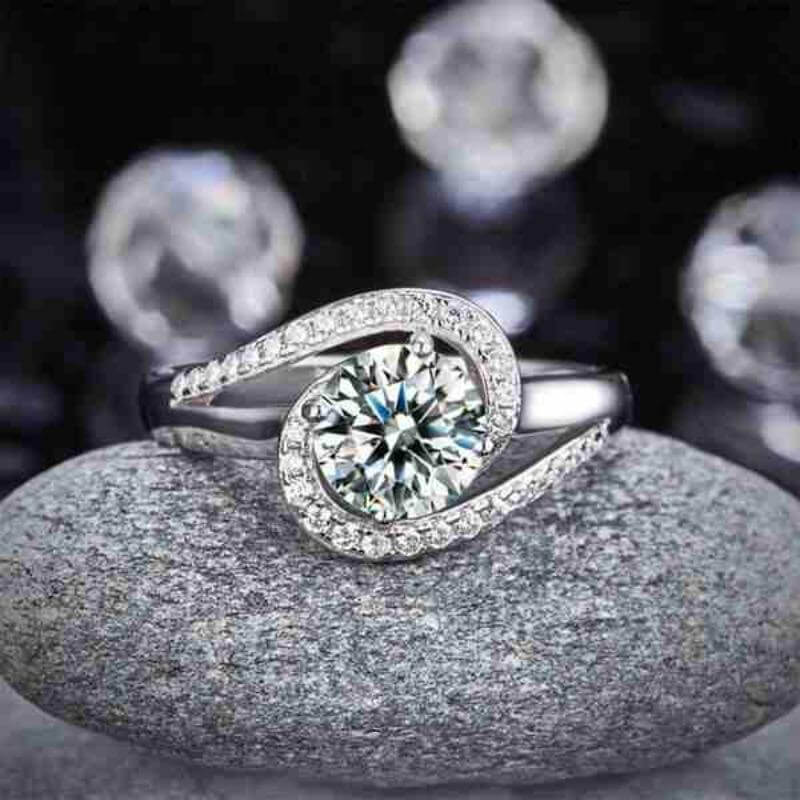 Janet - Twist 925 Solid 925 Sterling Silver Promise Ring - The Sparkle Place