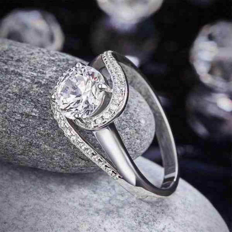 Janet - Twist 925 Solid 925 Sterling Silver Promise Ring - The Sparkle Place