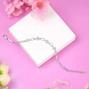 Lady Heart Elegant Solid Silver Adjustable Bracelet - The Sparkle Place