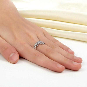 Lady Trendy Crown Ring Solid 925 Sterling Silver - The Sparkle Place