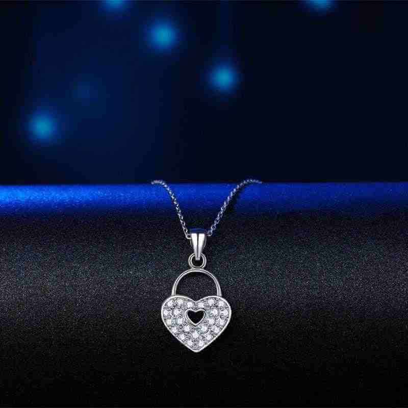Love Lock Necklace, Solid 925 Sterling Silver - The Sparkle Place