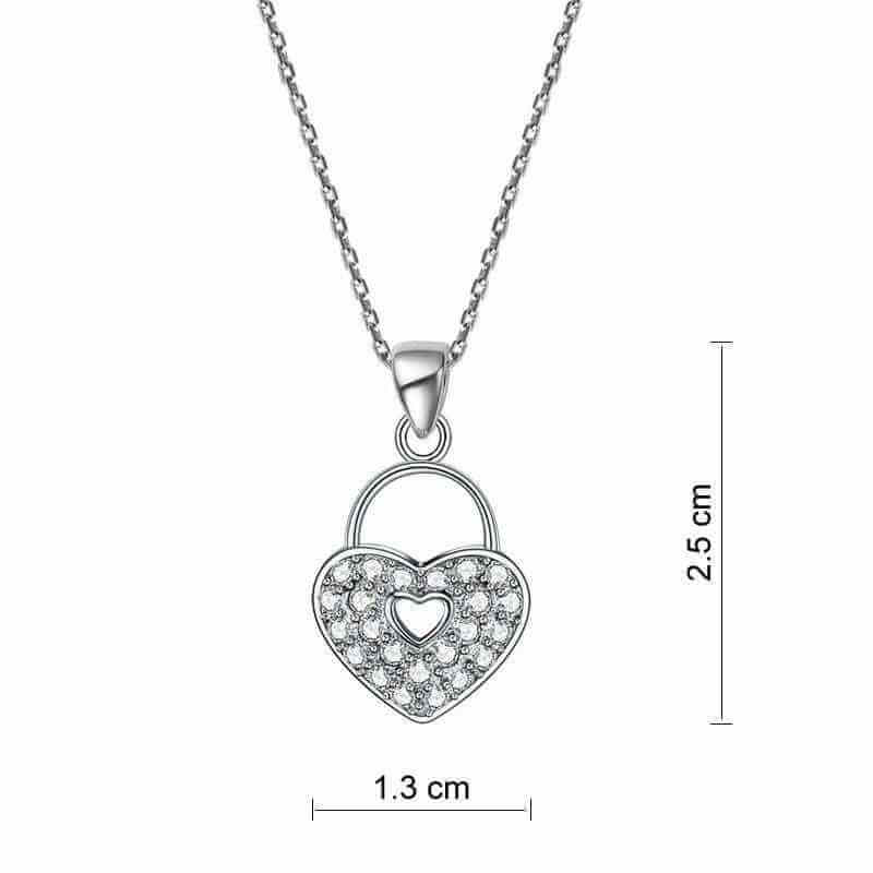 Love Lock Necklace, Solid 925 Sterling Silver - The Sparkle Place
