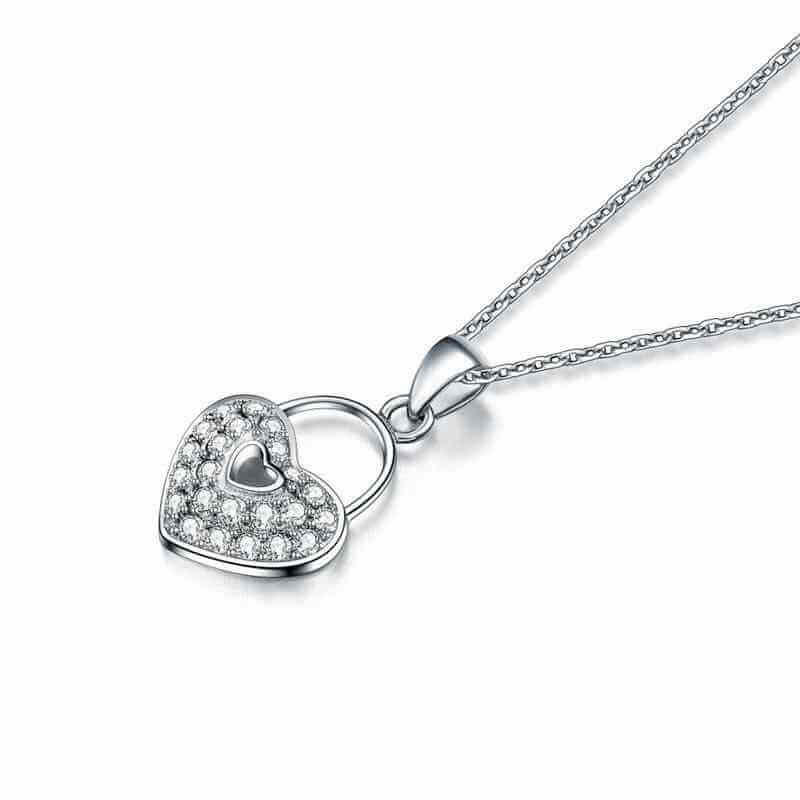 Love Lock Necklace, Solid 925 Sterling Silver - The Sparkle Place