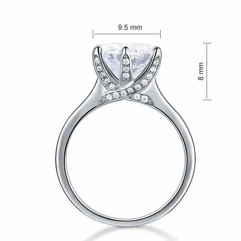 Luxury 3 Carat Solid 925 Sterling Silver Ring - The Sparkle Place