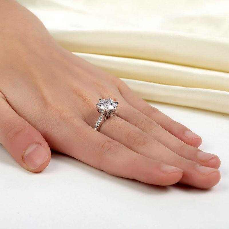 Luxury 3 Carat Solid 925 Sterling Silver Ring - The Sparkle Place