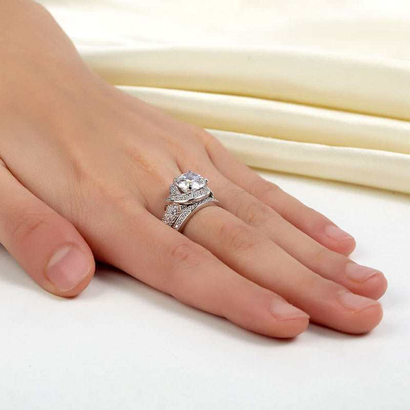 Luxury Vintage 2-in-1 925 Silver Ring Set - The Sparkle Place