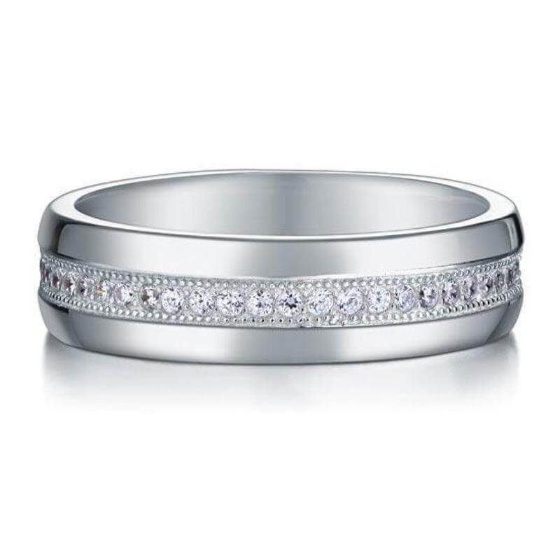 Men Circle of Love Wedding Band Solid Silver - The Sparkle Place