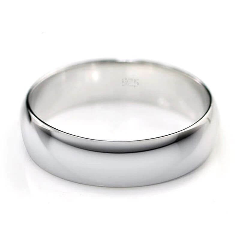 Men Solid 925 Sterling Silver Wedding Band Ring - The Sparkle Place