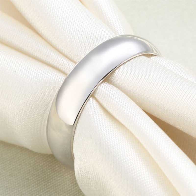 Men Solid 925 Sterling Silver Wedding Band Ring - The Sparkle Place