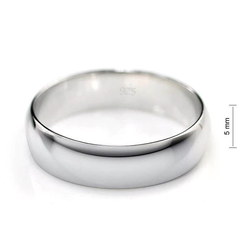 Men Solid 925 Sterling Silver Wedding Band Ring - The Sparkle Place