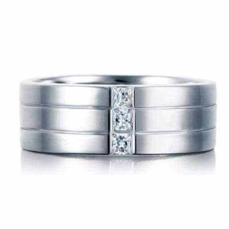 Men Wedding Band Solid 925 Silver - The Sparkle Place