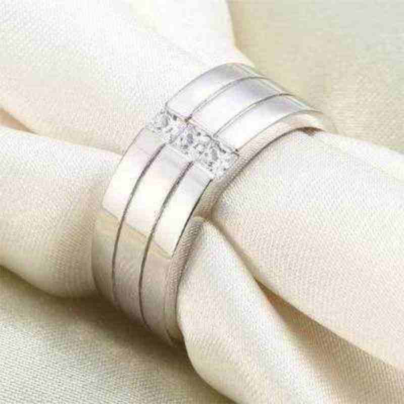 Men Wedding Band Solid 925 Silver - The Sparkle Place