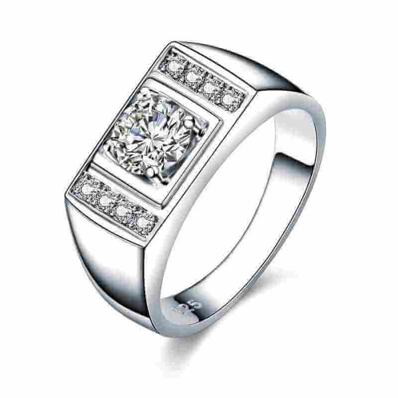 Men Wedding Band Solid 925 Silver Ring - The Sparkle Place