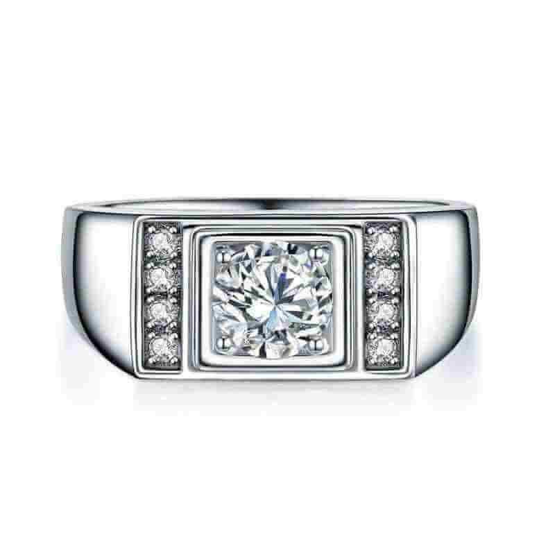 Men Wedding Band Solid 925 Silver Ring - The Sparkle Place