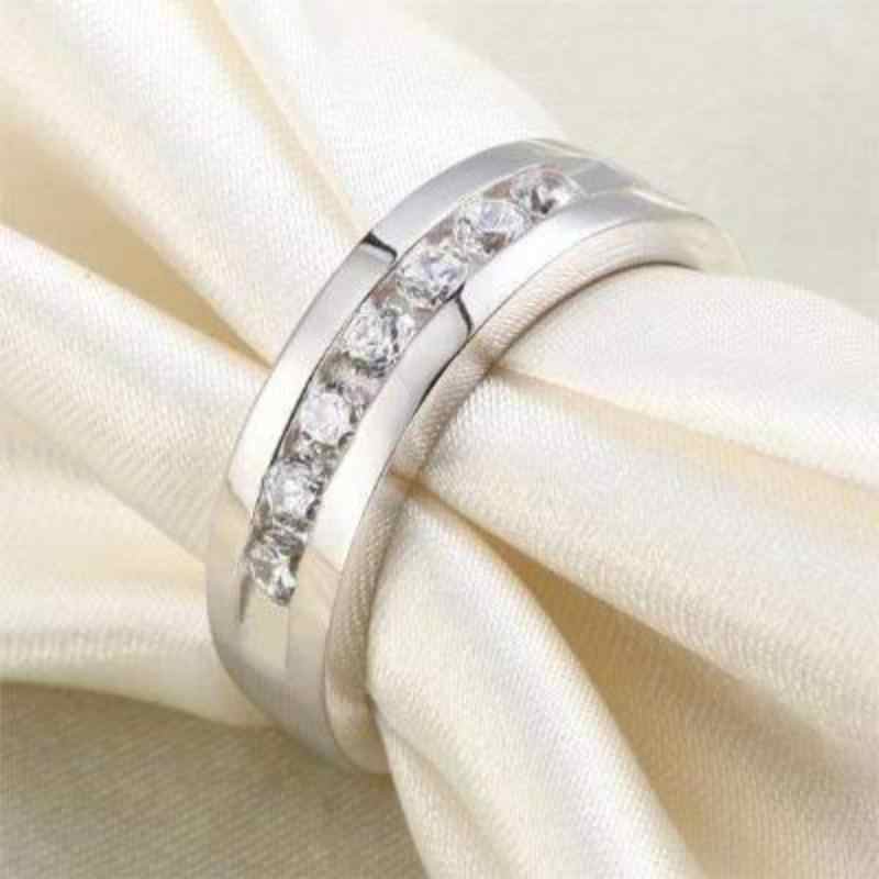 Men Wedding Band Solid 925 Sterling Silver Ring - The Sparkle Place