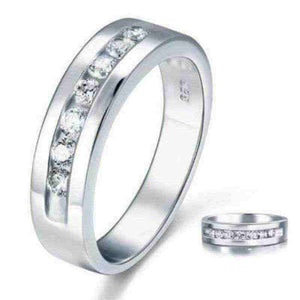 Men Wedding Band Solid 925 Sterling Silver Ring - The Sparkle Place