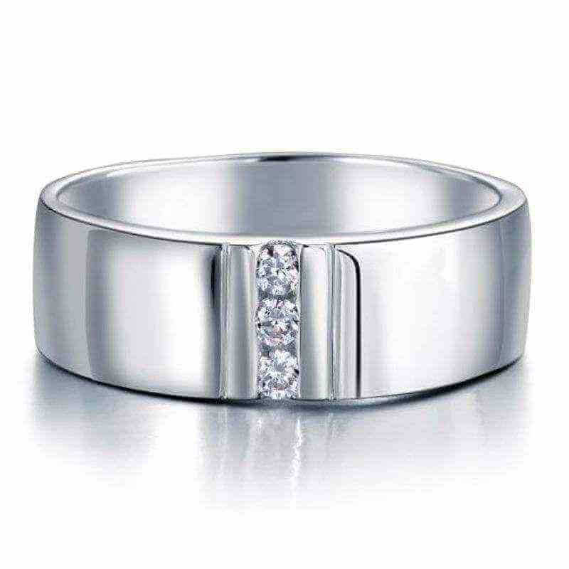Men Wedding Ring Solid 925 Sterling Silver - The Sparkle Place