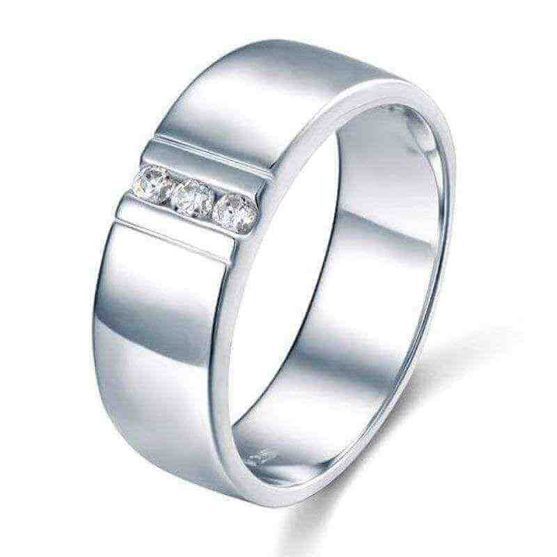 Men Wedding Ring Solid 925 Sterling Silver - The Sparkle Place