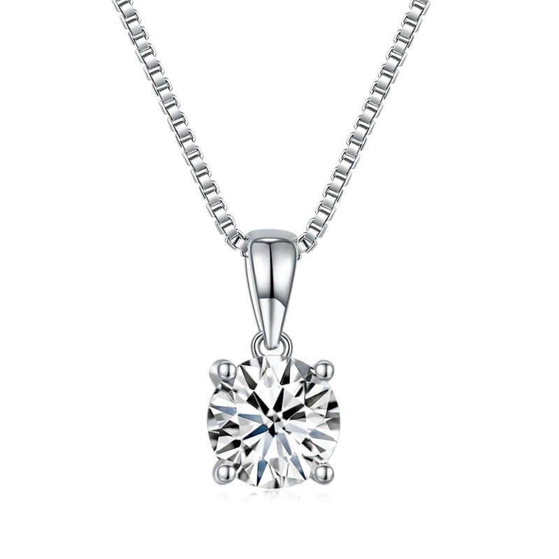 Moissanite Diamond Clavicle Necklace Solid 925 Sterling Silver - The Sparkle Place