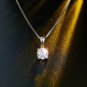 Moissanite Diamond Clavicle Necklace Solid 925 Sterling Silver - The Sparkle Place