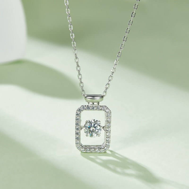 Moissanite Diamond Dancing Stone Unity Necklace - The Sparkle Place