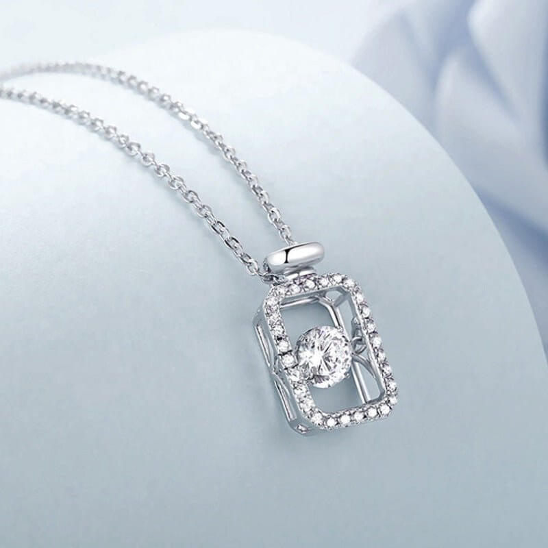 Moissanite Diamond Dancing Stone Unity Necklace - The Sparkle Place