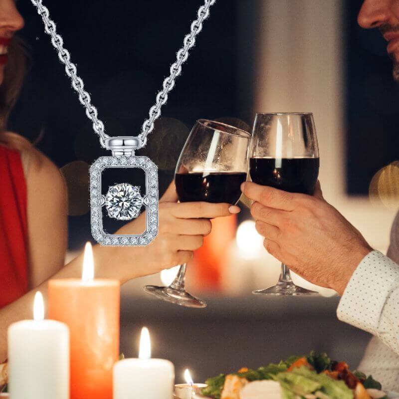 Moissanite Diamond Dancing Stone Unity Necklace - The Sparkle Place