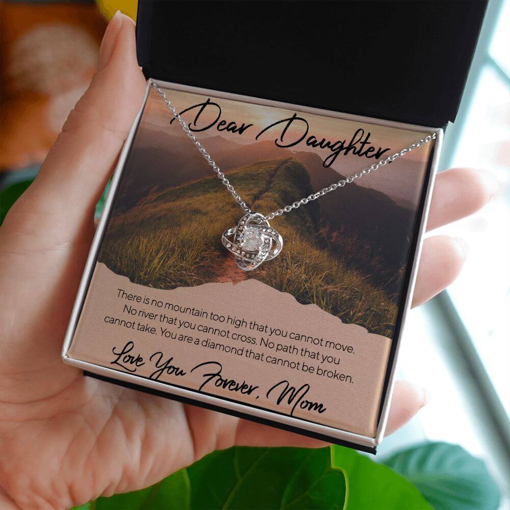 My Daughter Love Knot Necklace - Symbol of an Unbreakable Bond - The Sparkle Place