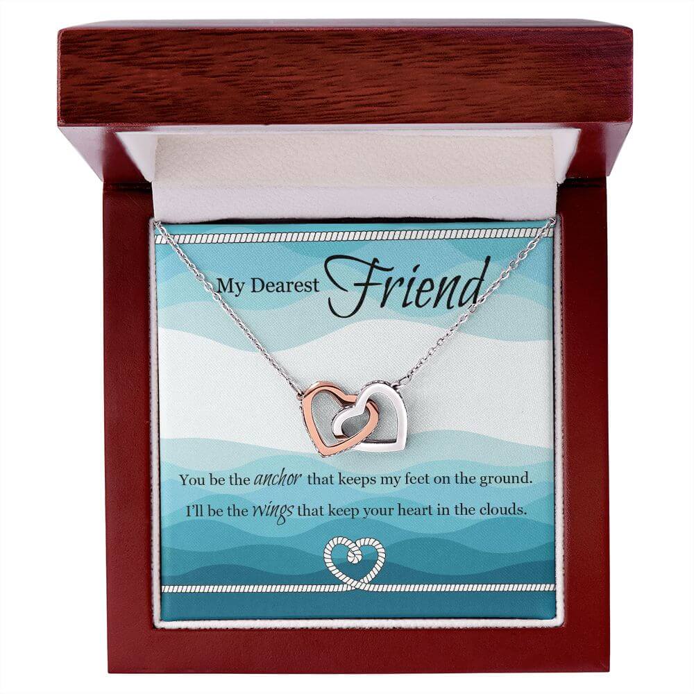 My Dearest Friend Interlocking Hearts necklace - A Symbol of Eternal Friendship - The Sparkle Place