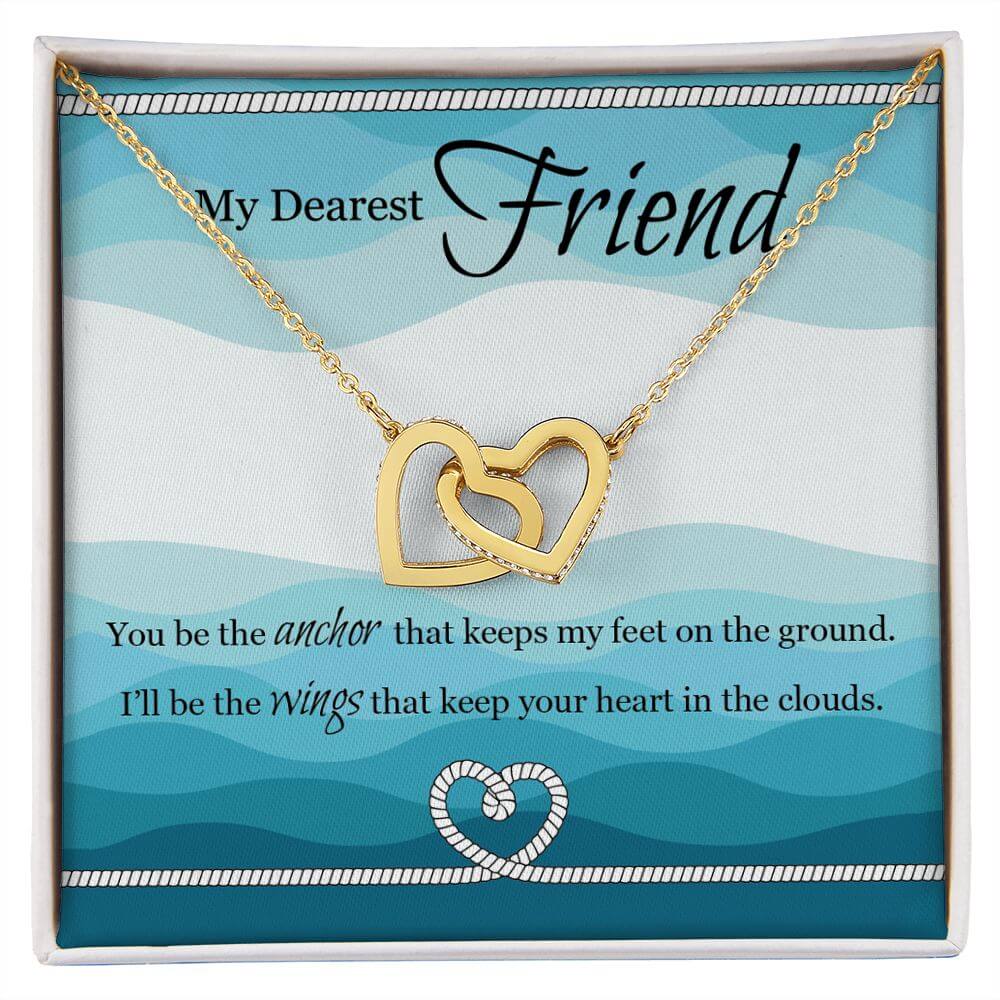 My Dearest Friend Interlocking Hearts necklace - A Symbol of Eternal Friendship - The Sparkle Place