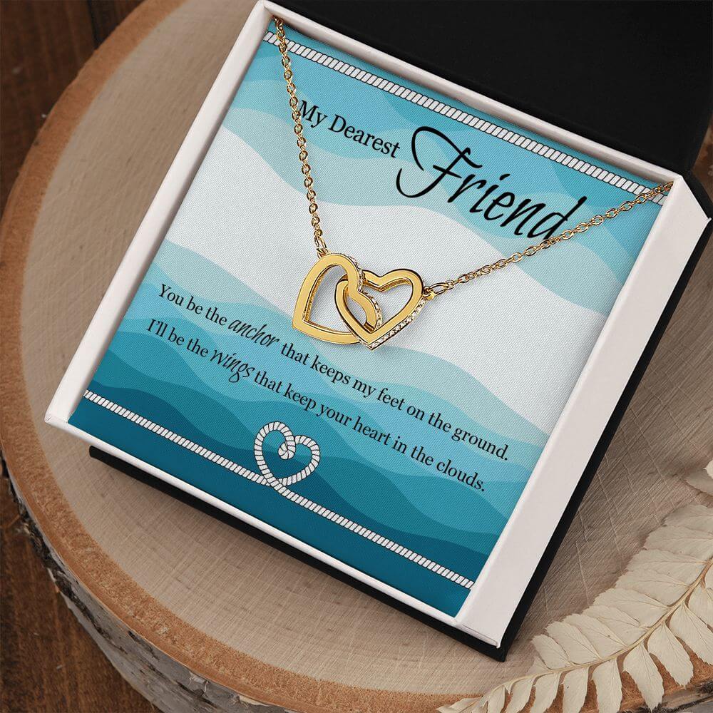 My Dearest Friend Interlocking Hearts necklace - A Symbol of Eternal Friendship - The Sparkle Place