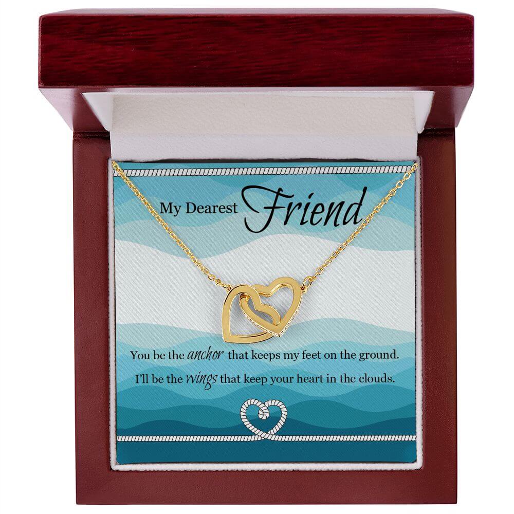 My Dearest Friend Interlocking Hearts necklace - A Symbol of Eternal Friendship - The Sparkle Place